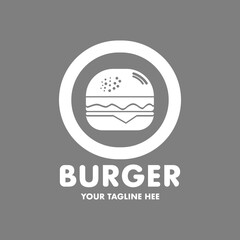 Burger Logo, illustration Fast food logo, emblem, label. Burger Vintage Design - business burger
