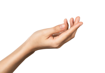 Hand pointing at screen on background. PNG format file.