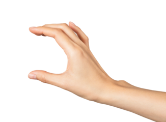 Hand pointing at screen on background. PNG format file.