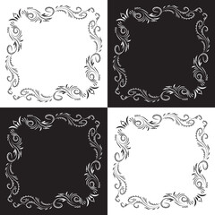 black and white frame vector illustration