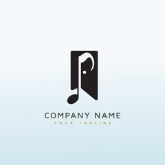 Music and Video semi abstract studio logo