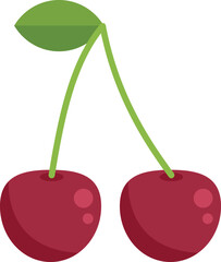Eco cherry icon flat vector. Farmer person. Food vegetable isolated