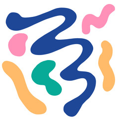 Paint brush cartoon cute abstract clipart.