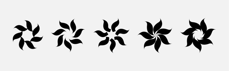 Heptagonal Shape Flower - Heptagon, Seven, elements - Vector