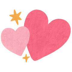 Paint brush cartoon cute hearts clipart.