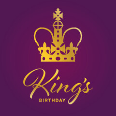 King's Birthday regal royal crown