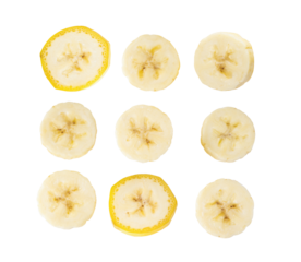 sliced peeled banana in transparent png