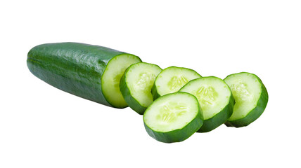cucumber sliced isolated on  transparent png