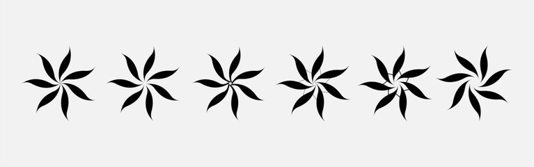 Heptagonal Shape Flower - Heptagon, Seven, elements - Vector