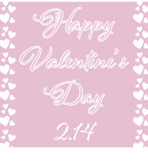 バレンタインの壁紙（筆記体・日付あり）