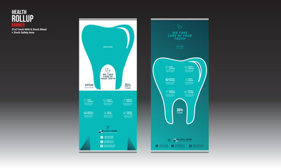 health vector roll up banner design for doctor medical medicine company use