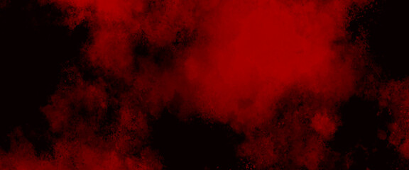 Grunge dark red and black textured painted background with abstract old dirty concrete stone wall, red background with watercolor vintage texture, valentines day color paper or website design.