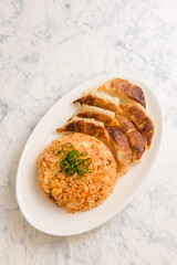 餃子とキムチ炒飯