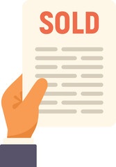 Agent sold contract icon flat vector. Service support. Call center isolated