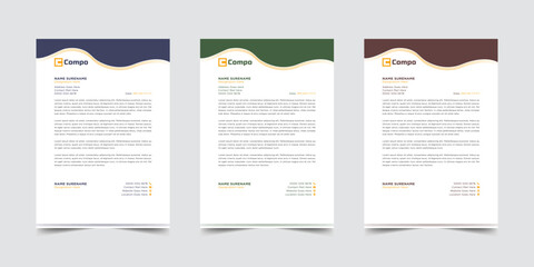 Professional letterhead template design vector illustration