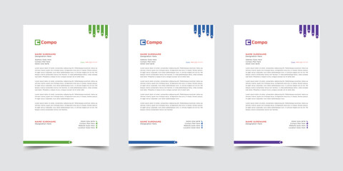 Professional letterhead template design vector illustration