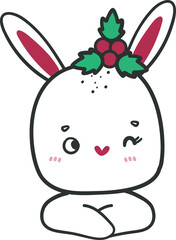 bunny christmas doodle
