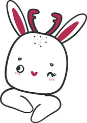 bunny christmas doodle