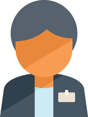 Secret woman agent icon flat vector. Service support. Web contact isolated