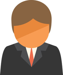 Secret agent icon flat vector. Phone receptionist. Person support isolated