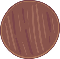 top view of wooden plate