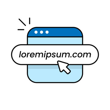 link button, website name, url, address concept illustration flat design vector eps10. modern graphic element for landing page, empty state ui, infographic, icon