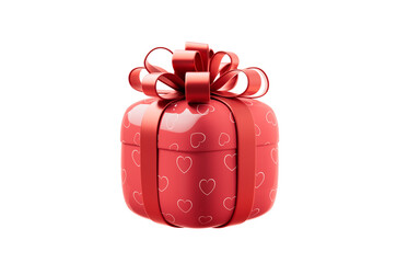 Gift box and love heart, festival celebration, 3d rendering.