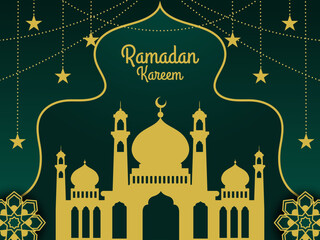 Fototapeta na wymiar Ramadan kareem greeting card islamic background design vector illustration