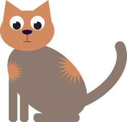 Cute cat in the style of flat. Vector file for designs.