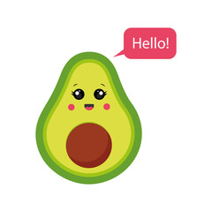 A cheerful avocado says hello.