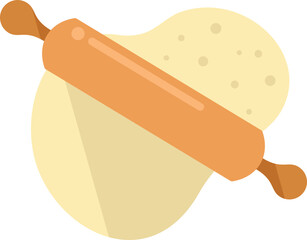 Dough pie icon flat vector. Bread flour. Roll cake isolated