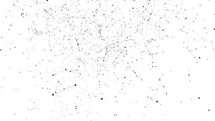 Motion graphics are black abstraction on a white background. Black lexus 4k white background. Black dots united by lines.