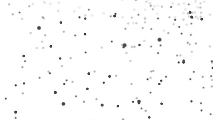 Motion design black particles move smoothly across the screen. White background. Motion graphics black plexus 4k. Black dust.