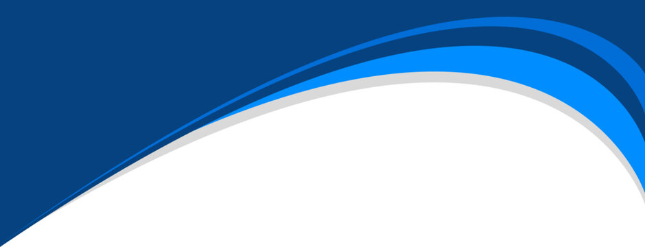 Blue curved border header and footer