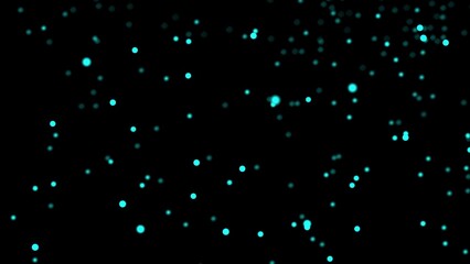 Blue plexus on a dark background. Blue particles. Turquoise dust. 4k turquoise plexus. Blue dust on a black background blure