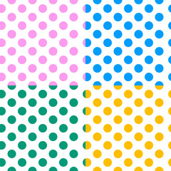 Fototapeta na wymiar Set of abstract background with polka dot colors.