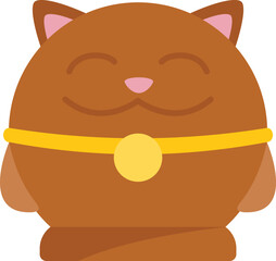 Charm lucky cat icon flat vector. Neko japan. Chinese animal isolated