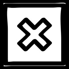 Obraz premium Delete-Abstract Isolated Silhouette Solid Line Icon with delete-abstract, abstract, creative, delete, design, stop Infographic Simple Vector Illustration