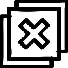 Obraz premium Delete Isolated Silhouette Solid Line Icon with delete, abstract, creative, design, duplicate Infographic Simple Vector Illustration