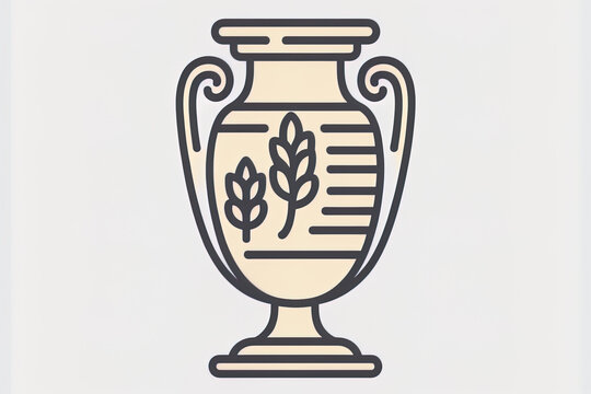 Vase icon, history. History icons in a straightforward, thin lined style for a website or mobile application's UI and UX. Generative AI