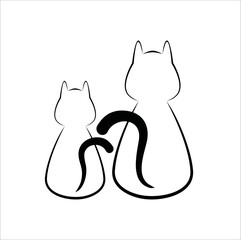 cat sitting vector illustration 