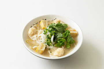 Fish cake on Vietnamese rice noodles