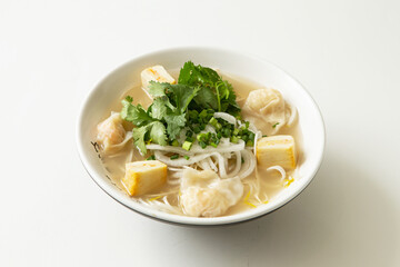 Fish cake on Vietnamese rice noodles