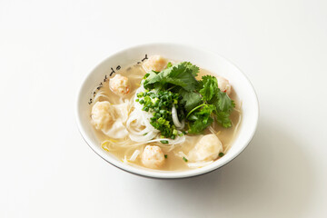Fish cake on Vietnamese rice noodles