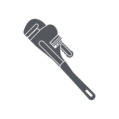 Iron Pipe Lock Construction Tools Equipment Device Icon Set Collection Black Solid