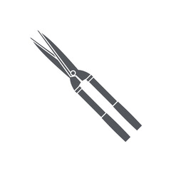 Long Grass Scissors Construction Tools Equipment Device Icon Set Collection Black Solid