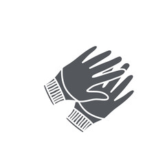 Cotton Gloves Construction Tools Equipment Device Icon Set Collection Black Solid