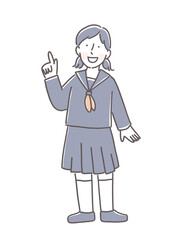 笑顔の女性学生