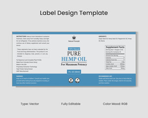CBD Label Design Template, Hemp Oil Label Design and Product Packaging Design