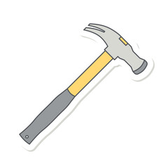 Folding Saw Construction Tools Equipment Device Icon Set Collection Sticker